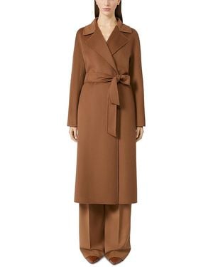 Max Mara Mstcles Wool, Silk & Cashmere Blend Robe Coat - Brown