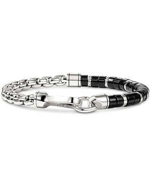 John Hardy Sterling Heishi Onyx Half Beaded Bracelet - White