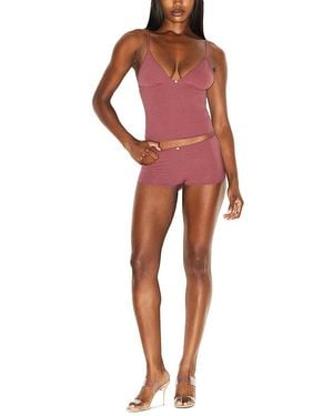 Skims Fe Picot Cami & Boyshorts Set - Red