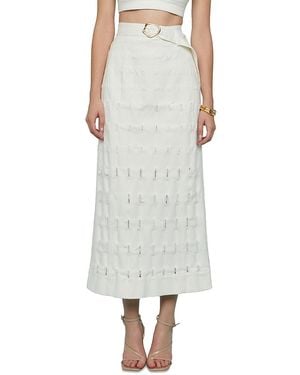 AMUR Jay Textured Twill Midi Skirt - Multicolor