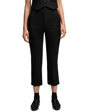 Argent Cropped Straight Pants - Black