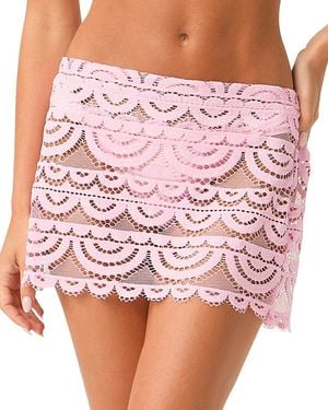 PQ Swim Maycee Lace Swim Cover Up Skirt - Pink