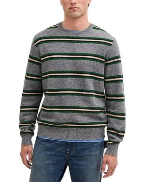 Madewell Frances Stripe Wool & Cotton Crewneck Sweater - Gray