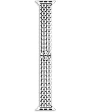 Tory Burch Eleanor Stainless Steel Band For Apple Watch, 38-46Mm - White