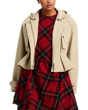 McQueen Short Belted Peplum Jacket - Red