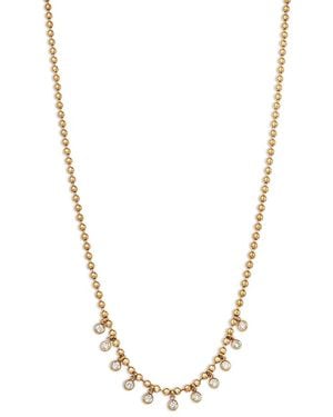 Bloomingdale's Fine Collection Diamond Bezel Step Drop Necklace - Metallic