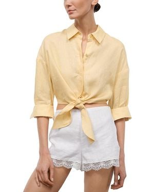 STAUD Lisa Linen Top - White