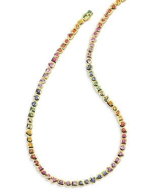 Ippolita 18K Rock Candy Sapphire & Tsavorite Mixed Cut Bezel Tennis Necklace, 17 - Metallic