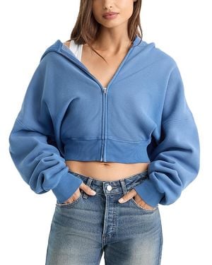 GOOD AMERICAN The Zip Up Sweatshirt - Blue