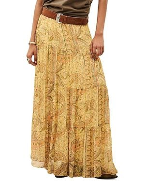 Ba&sh Cali Printed Maxi Skirt - Yellow