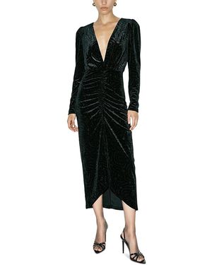 Ronny Kobo Kellan Ruched Midi Dress - Black