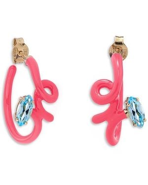 Bea Bongiasca 9K & Sterling You'Re So Vine Topaz Hoop Earrings - Pink
