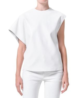Agolde Corrine Faux Leather Tee - White