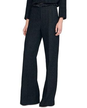 Sandro Tweed Suit Pants - Blue