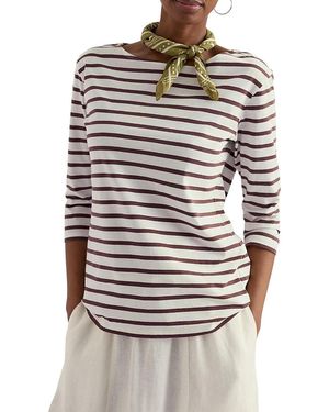 Seasalt Cornwall Sailor Boat Neck 3/4 Sleeve T-Shirt - Gray