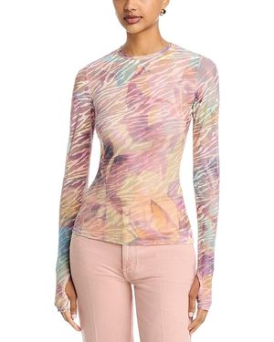 AFRM Kaylee Burnout Velvet Top - Pink