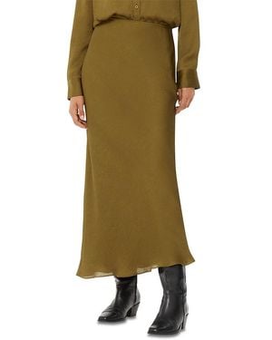 Whistles Satin Bias Cut Skirt - Green