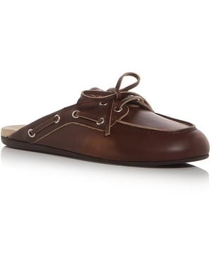 Miu Miu Boat Mule Loafers - Brown