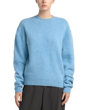 TOTEME Wool & Cotton Classic Alpaca Crewneck Sweater - Blue