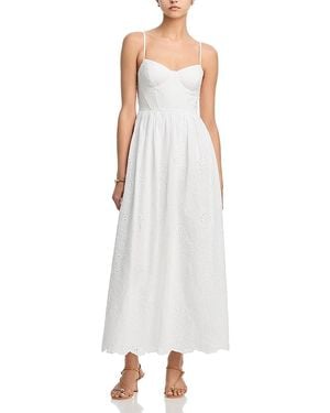 Aqua Denim Bustier Midi Dress in Blue | Lyst