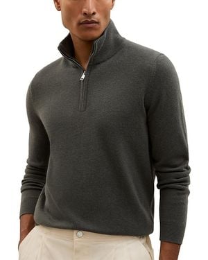 Reiss Half Zip Cashmere Sweater - Gray