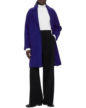 Whistles Wool Boucle Coat - Blue