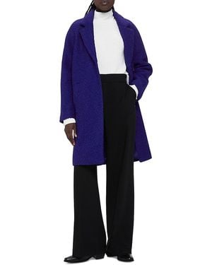 Whistles Wool Boucle Coat - Blue