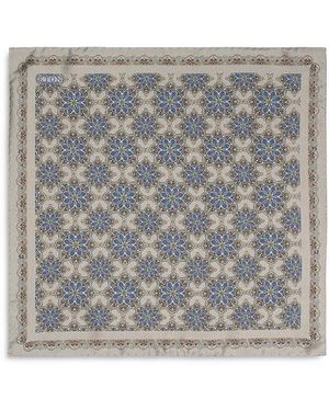 Eton Medallion Print Pocket Square - Gray