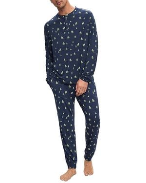 Eberjey Henry Printed Long Pyjama Set - Blue