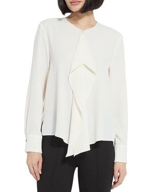 Lyssé Celeste Ruffled Front Blouse - White