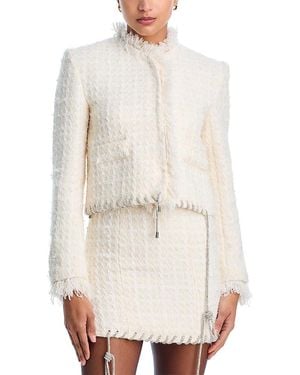 Area Tweed Eyelash Jacket - White