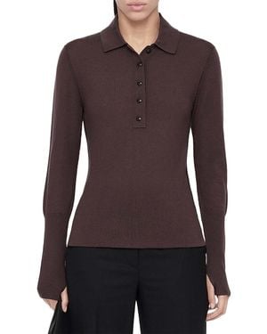 AllSaints Martel Wool Polo Sweater - Purple