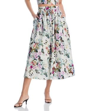 L'Agence Seina Midi Skirt - White