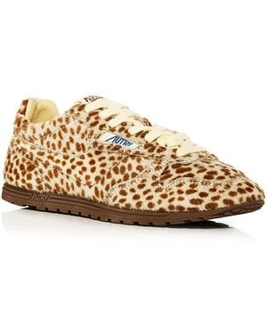 Autry Windspin Calf Hair Sneakers - Natural