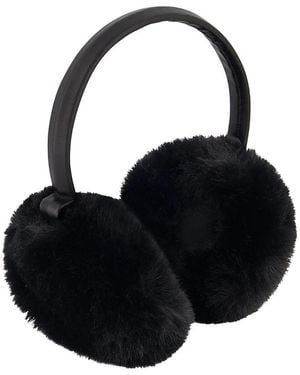 Lyla Grant Faux Fur Rex Rabbit Earmuffs - Black