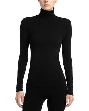 TOTEME Turtleneck Long Sleeve Jersey Tee - Black