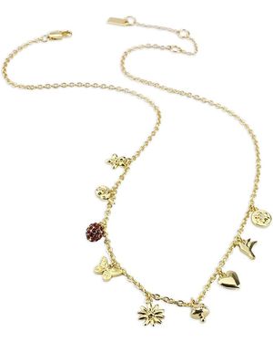 Aqua Delicate Charm Necklace, 17-19 - White