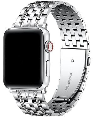 The Posh Tech Remy Rhinestone Stainless Steel Band For Apple Watch - Black
