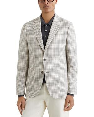 Reiss Canty Tailored Fit Houndstooth Blazer - Gray