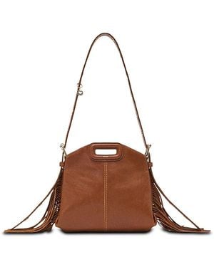 Maje Miss M Mini Leather Shoulder Bag - Brown