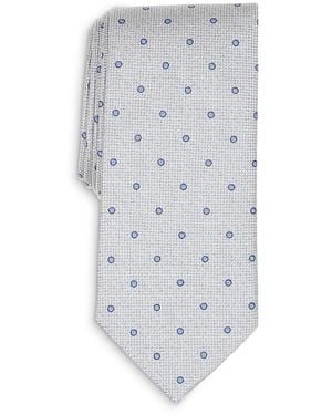 Thomas Pink Classic Woven Dot Tie - Gray
