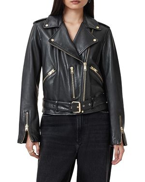 AllSaints Balfern Leather Biker Jacket - Black