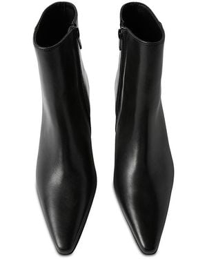 Whistles Leather Kitten Heel Ankle Boots - Black
