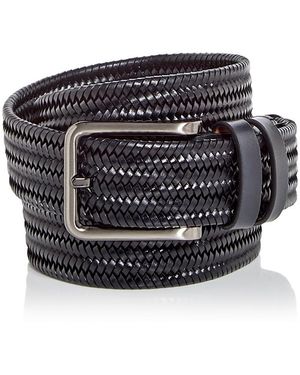 Magnanni Astoria Woven Stretch Leather Belt - Black