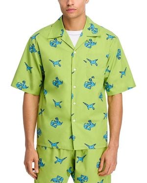 Marni Printed Short Sleeve Button Front Camp Shirt - Green