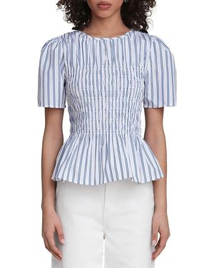 Bagatelle Smocked Peplum Top - Blue