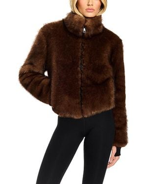 Sam. Bowie Faux Fur Bomber Jacket - Black