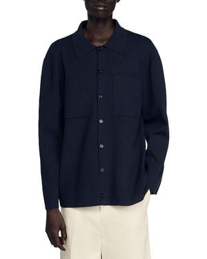 Sandro Knit Jacket - Blue