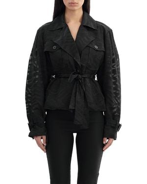 Lamarque Oversized Belted Jacket - Black