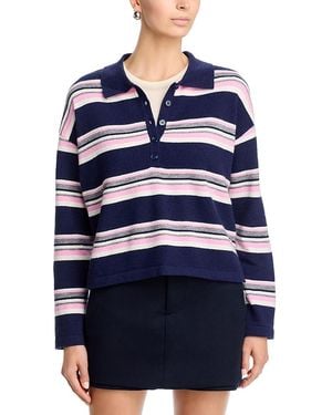 Aqua Heartloom Striped Polo Top - Blue
